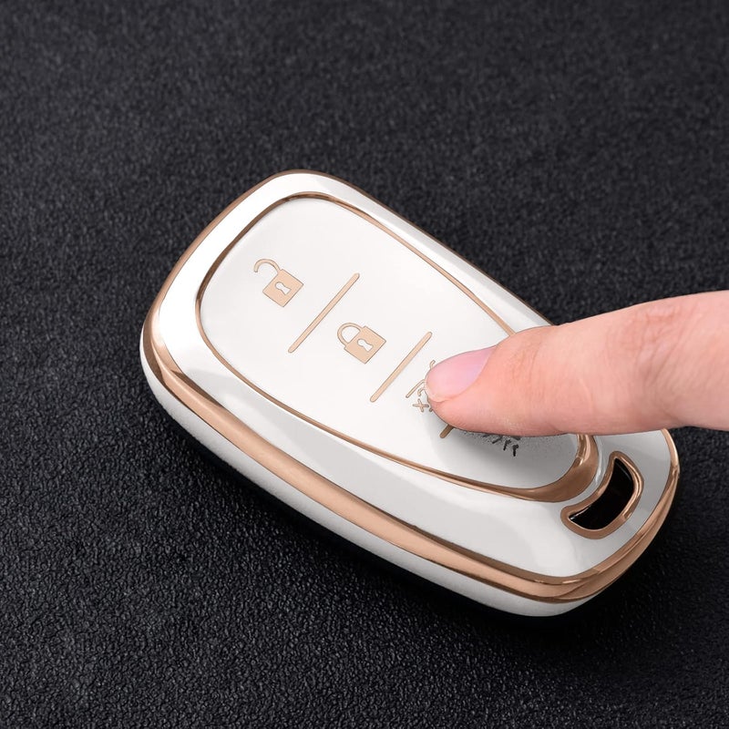 ELOHEI for Chevy Key Fob Cover Case Shell Cover TPU Protector Holder for Chevrolet 2020 2019 2018 2017 2016 Chevy Malibu Camaro Cruze Traverse Spark Equinox Sonic Volt Bolt(Fits 4 Buttons) - Image 2